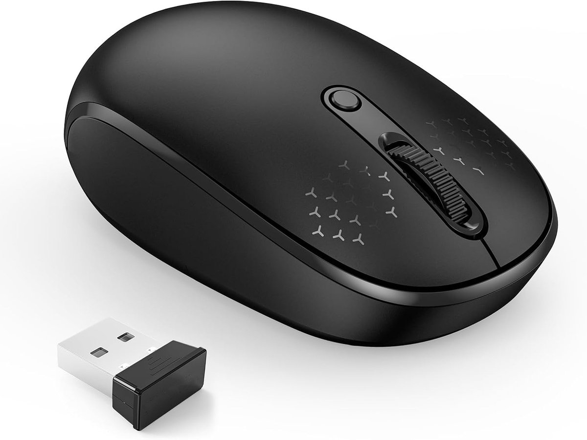 Sounix Draadloze Muis - 2.4G - Voor Laptop en Computer - DPI 1600 - Stil - Zwart