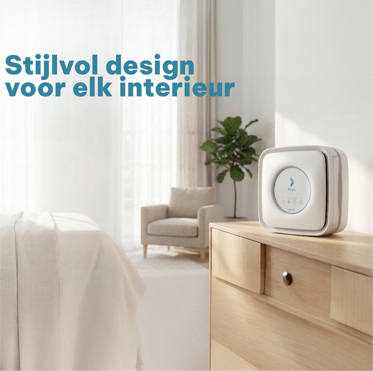 Filair® Luchtreiniger met HEPA H13 Luchtfilter - Air Purifier tegen Allergie, Hooikoorts, Stof, Rook & Huisstofmijt - Stil <30dB met Timer - Luchtzuiveraar Slaapkamer & Woonkamer - Lucht Reiniger + Clean Filter voor Luchtkwaliteit - Wit — afbeelding 7
