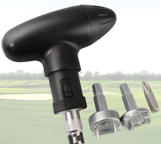 Stripe luxe golf spike sleutel met wisselbits - golf spike wrench voor golfschoenen - zwart van Merkloos — afbeelding 5