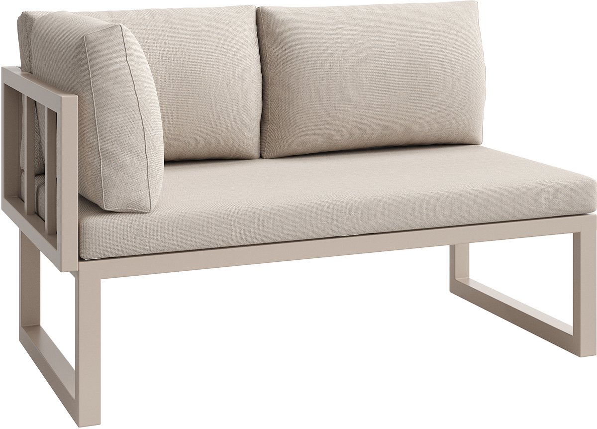 Tuinmeubelset met hoogwaardige zit- en rugkussens, tuinloungestoelen voor 6-8 personen, handgevlochten PE-rotan lounge set, weerbestendig terras sofa set, Beige