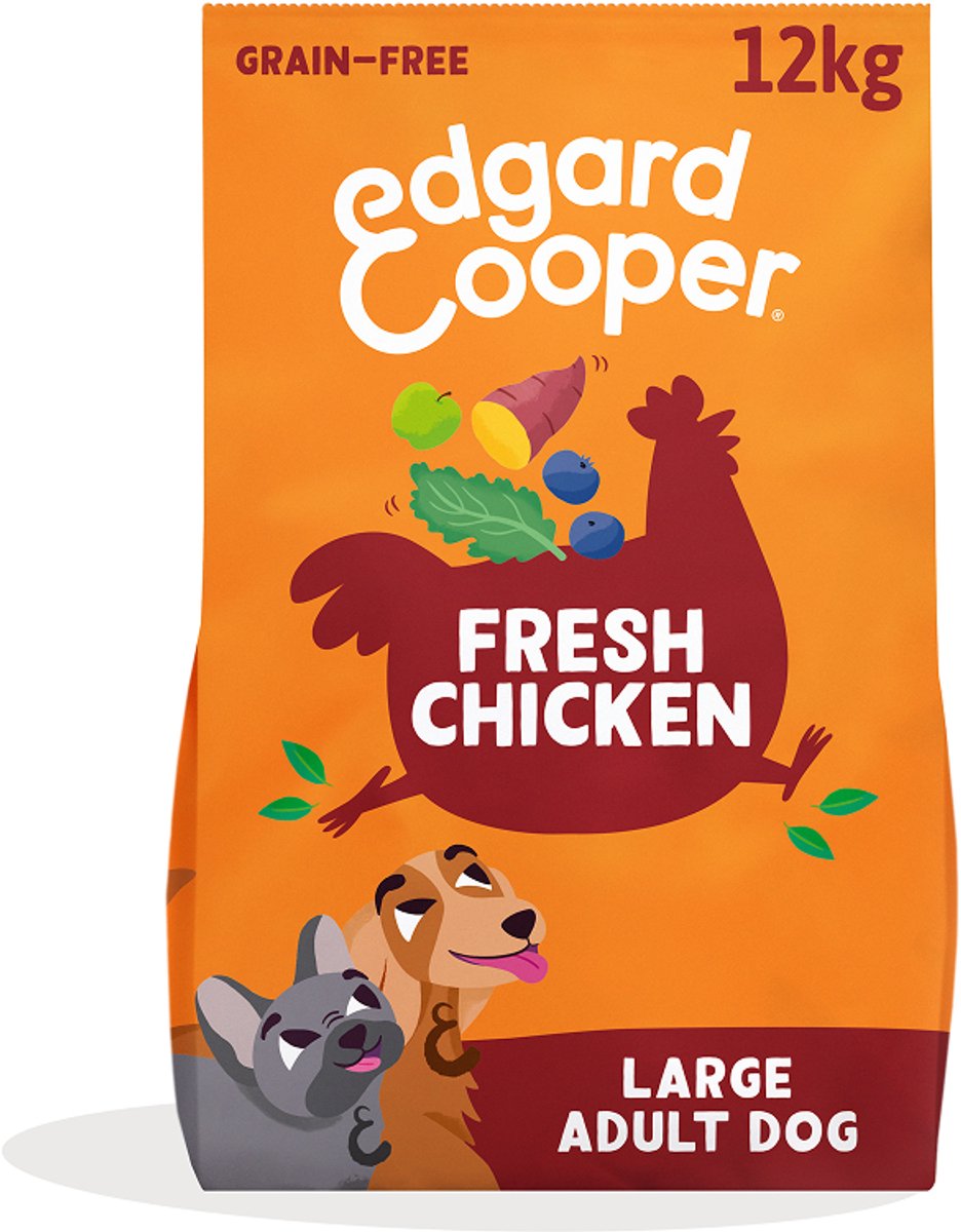 Bol.com Edgard & Cooper Adult Hondenbrokken Voor Grote Honden, Verse Kip, 12Kg, Graanvrij Recept Met Natuurlijke Ingrediënten, P... aanbieding