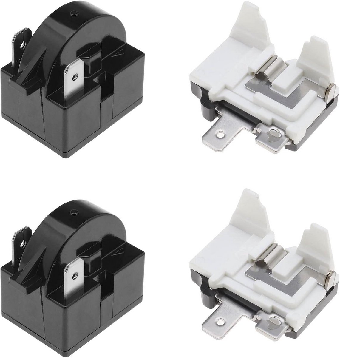 2x Startrelais en Overbelastingsbeveiliging 15 Ohm voor Koelkast en Vriezer Compressor (1/2HP)