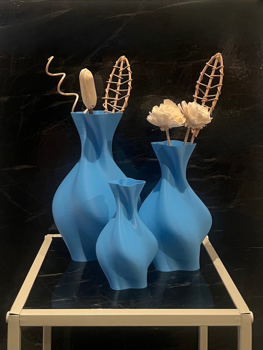 Studio Vaseo Quatro Flowa Sea – Set van 3 Luxe Vazen – 3D Geprint – Duurzaam Ontwerp