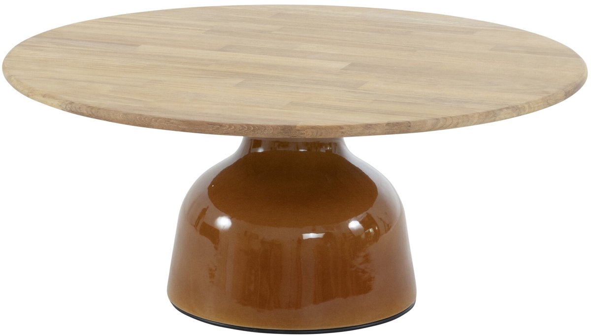 4 Seasons Outdoor June lounge tuintafel hoogglans keramiek caramel 80xH35 cm 4 Seasons Outdoor