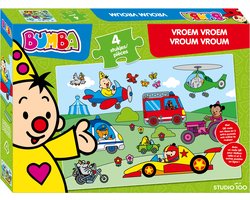 Bumba - Puzzel - "Vroem Vroem" - 4 Stukken - Voor peuters - FSC MIX