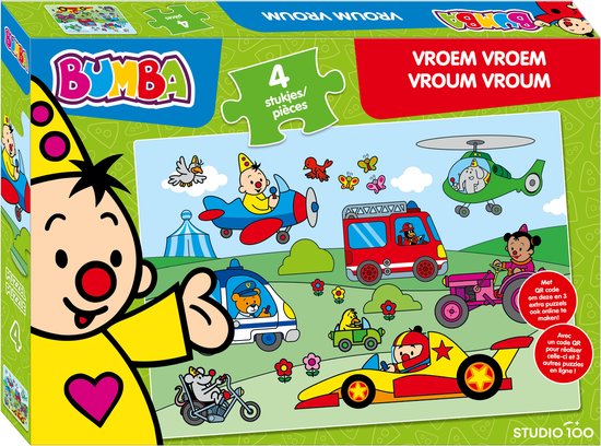 Bumba - Puzzel - "Vroem Vroem" - 4 Stukken - Voor peuters - FSC MIX