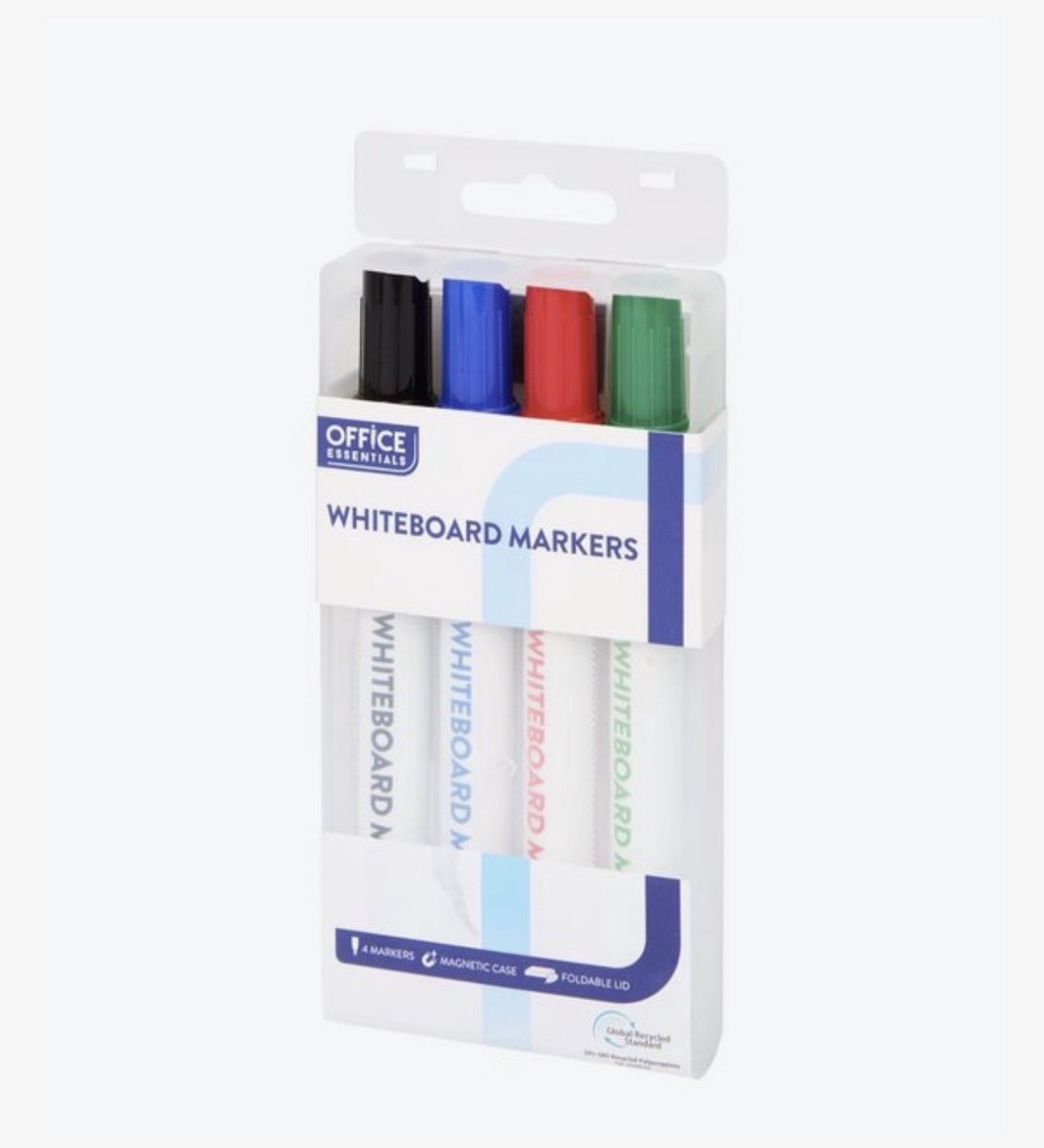 Whiteboard Markers 4-Pack – Magnetische Doos – Voor School, Kantoor & Thuis