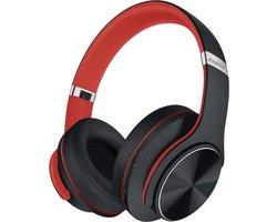 MMM® Headset met Microfoon Draadloos - Headset Draadloos - Draadloze Koptelefoon met Microfoon - Zachte Oorkussens - Rood