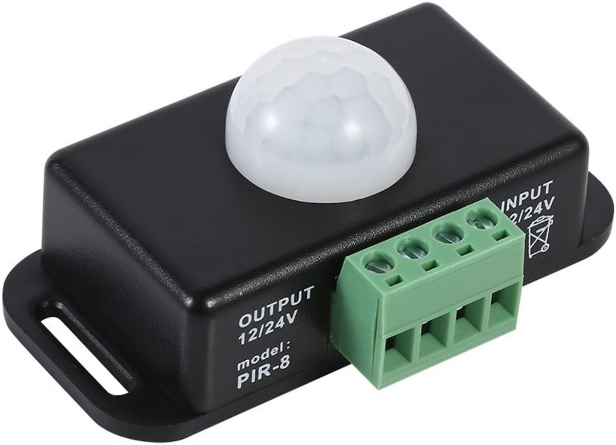 Bewegingssensor Schakelaar 12V/24V voor LED Strip en Verlichting - PIR Infrarood Aan/Uit