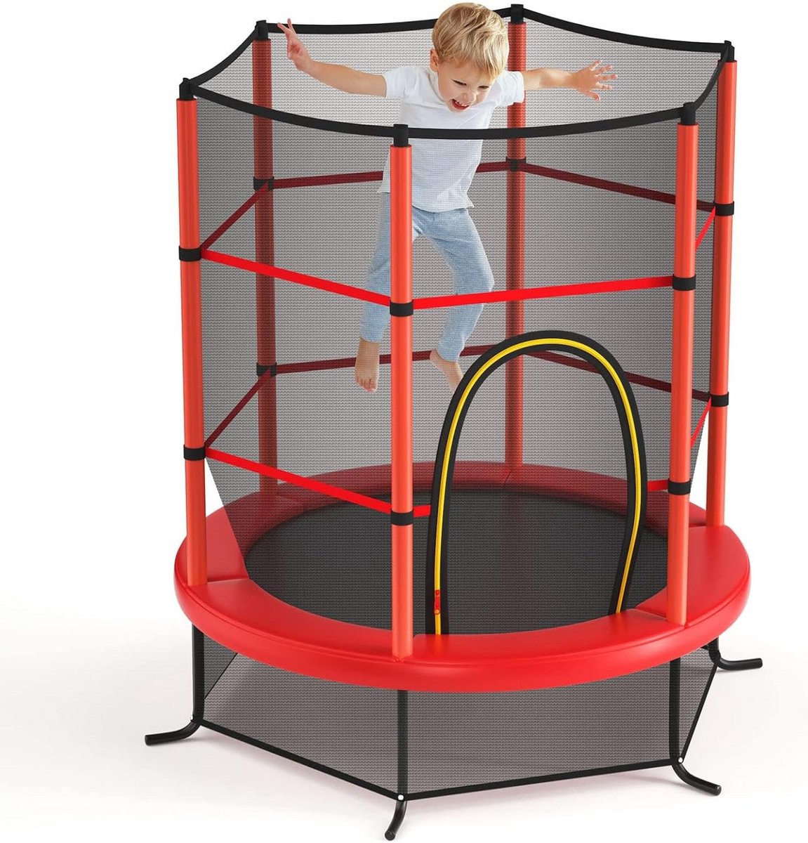 Kinder Trampoline met Veiligheidsnet en Overkapping - Binnen en Buiten Gebruik