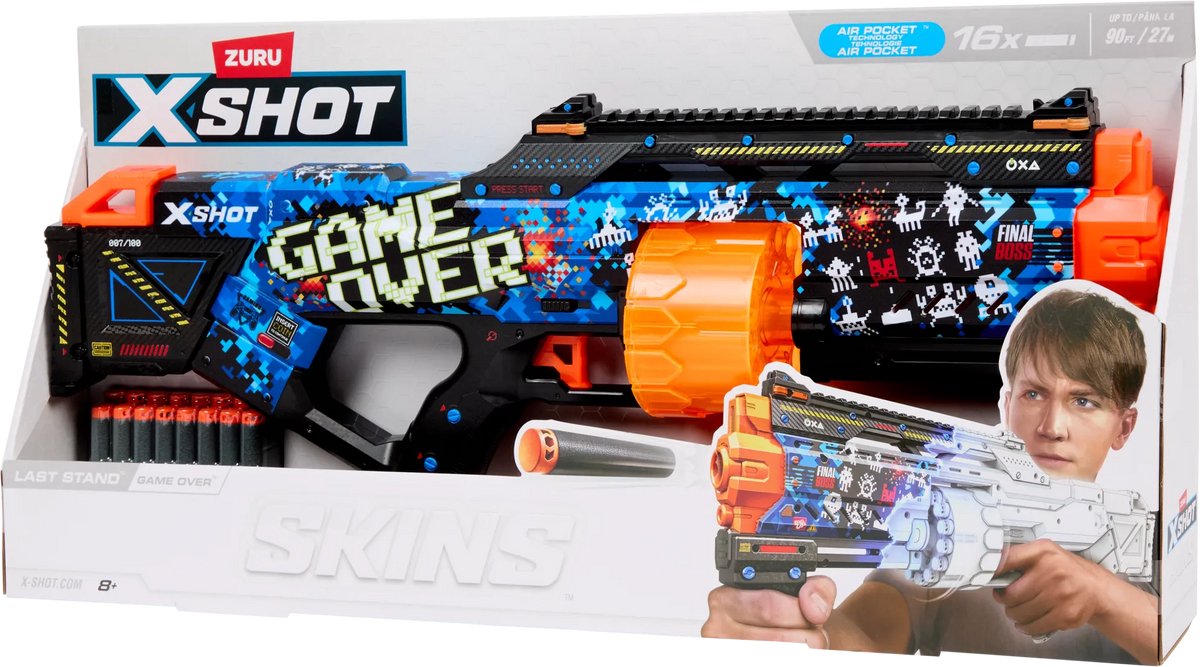 ZURU X-Shot Air Pocket Speelgoedgeweer – Inclusief 16 Schuimpijltjes – Stoer Design – Geschikt voor Binnen & Buiten – Vanaf 8 jaar