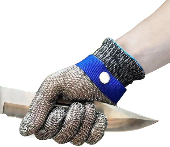 1 stuk - Snijbestendige handschoen - Roestvrijstalen draad - Geschikt voor het doden van vis en het snijden van vlees - Voedselveilig - XL — afbeelding 3