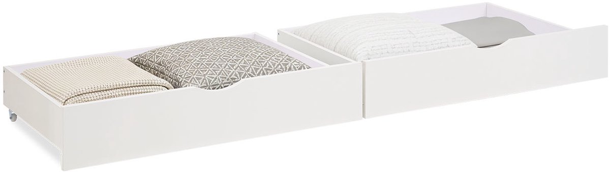 Homestyle4u Bedkast - met wieltjes - Bedlade - Wit