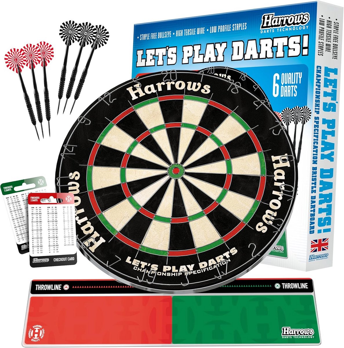 Traditioneel Sisal Dartbord "Let's Play Darts"