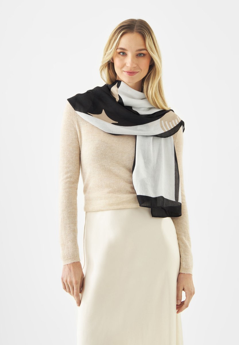 Codello Sjaal van viscose-linnenmix met giraffemotief