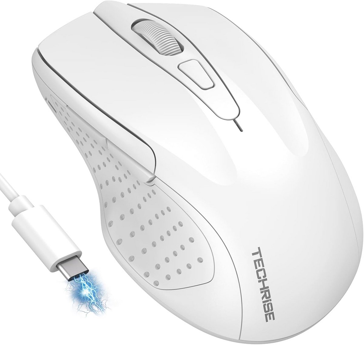 Draadloze Muis Oplaadbaar met Bluetooth & USB-A Ontvanger - Ergonomisch & Stil - 4800 DPI