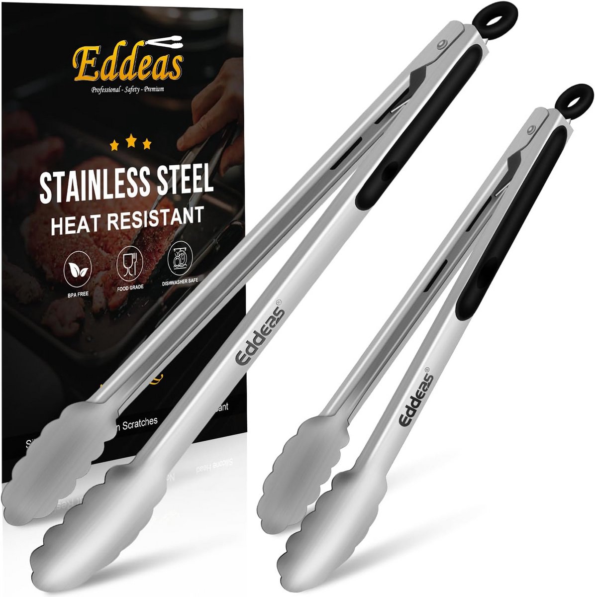 Set van 2 Grilltangen RVS 30 cm Hittebestendig tot 600 Graden