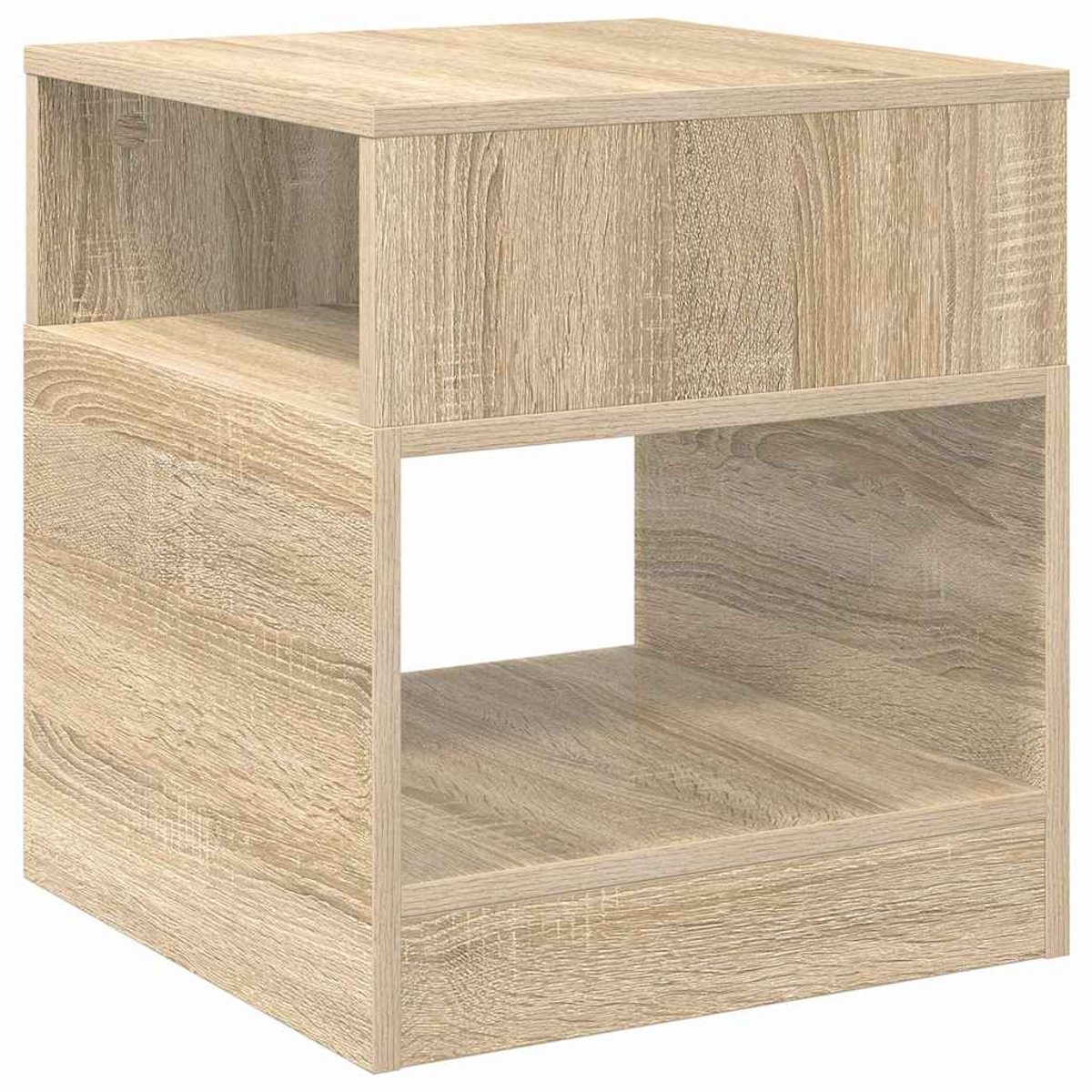 vidaXL Bijzettafel - Sonoma - Eik - 40,5 - x - 40 - x - 45 - cm - Bewerkt - hout Sonoma eiken