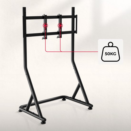 Huzaro Speed 9.1 - Universele TV- en Monitorstandaard voor Simracing - Voor 32" tot 55" - VESA - Tot 50 kg - Verstelbaar - Zwart van Merkloos — afbeelding 5