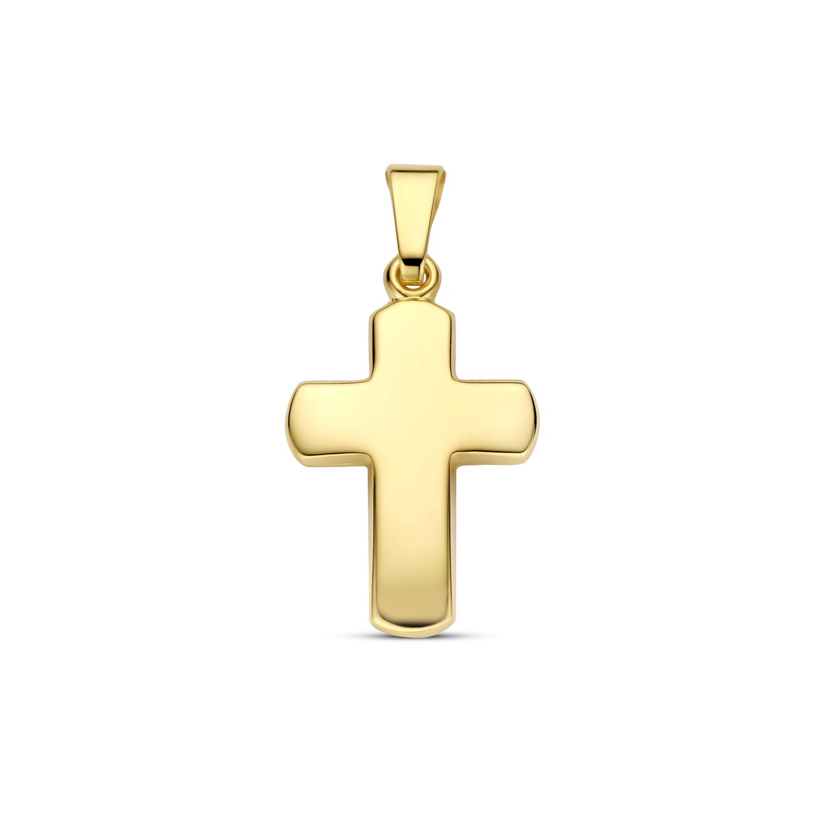 9NBG-1009 - New Bling - Holle kruis hanger gepolijst - 14kt geelgoud - 22.5 x 11.52 mm
