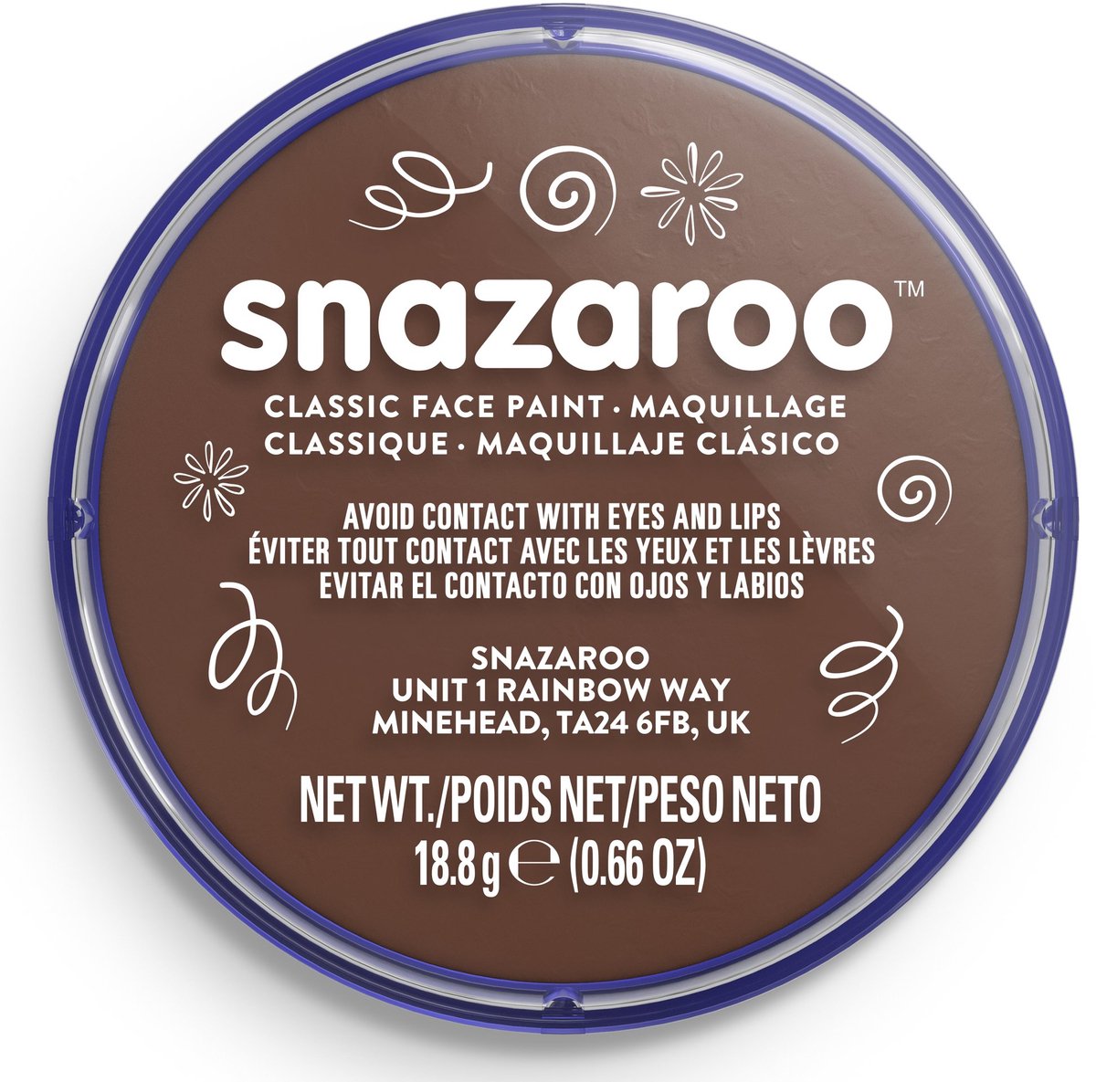 Snazaroo 1118988 - Light Brown - 18ml Aqua Schmink & Kinderschmink voor Kinderen en Volwassenen