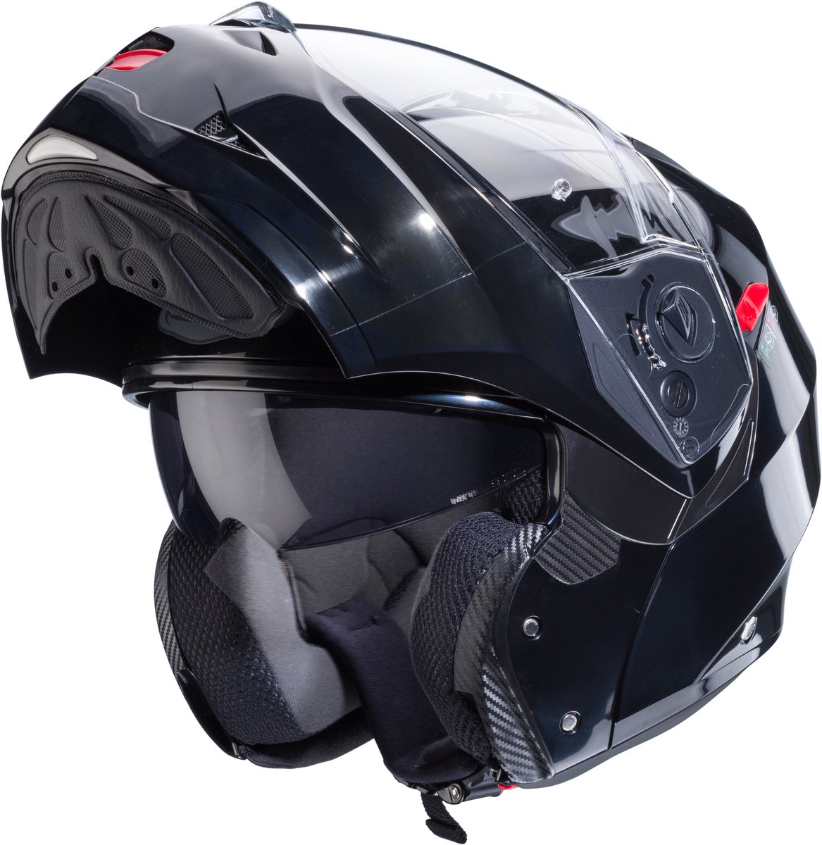 Caberg Duke Systeemhelm met zonnevizier - Glimmend Zwart - Maat M - incl. los uniek Helmslot - Motorhelm - ECE22.06 gekeurd