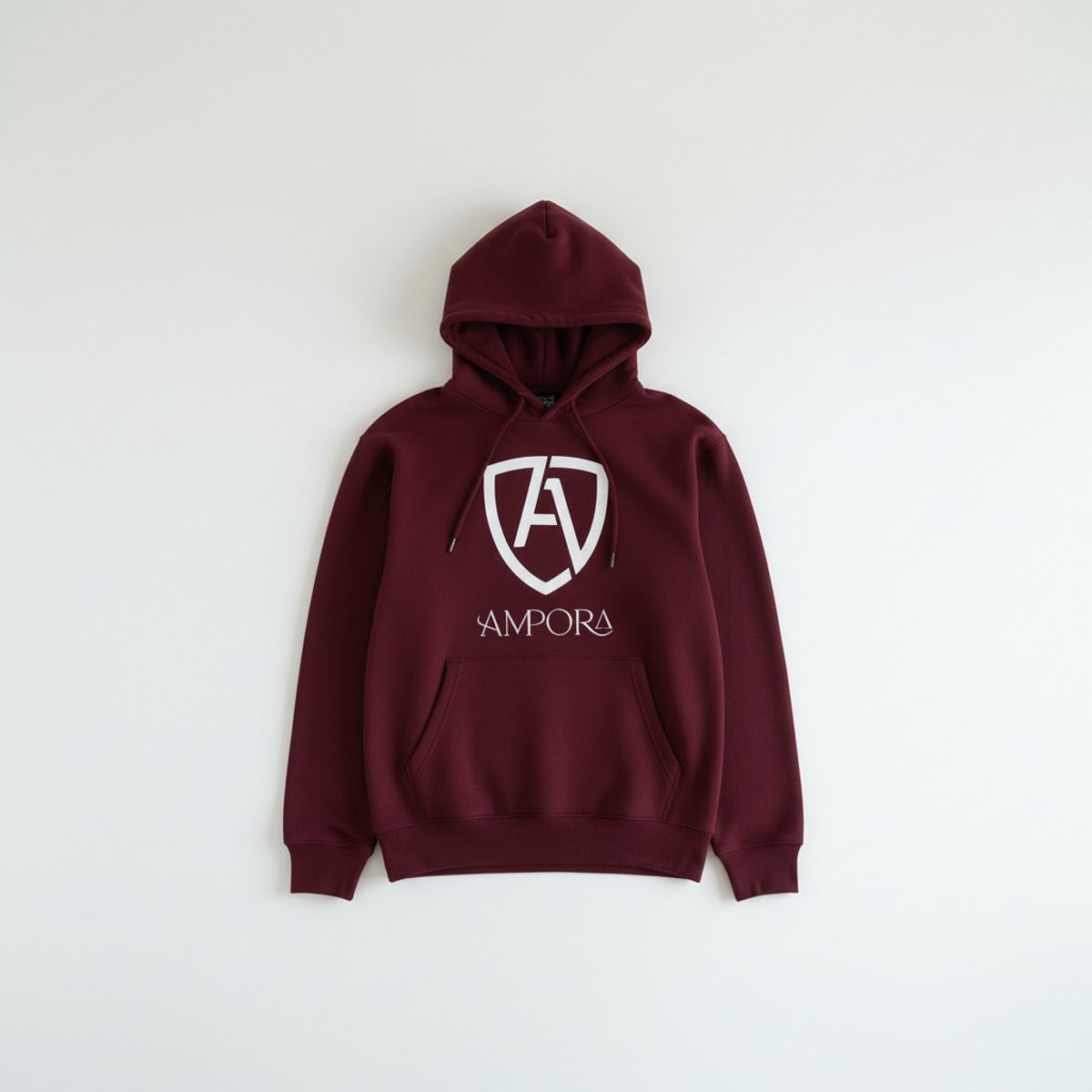 AMPORA Premium Unisex Hoodie - Bordeaux Rood - 100% Katoen & Soft Fleece - Sport & Casual