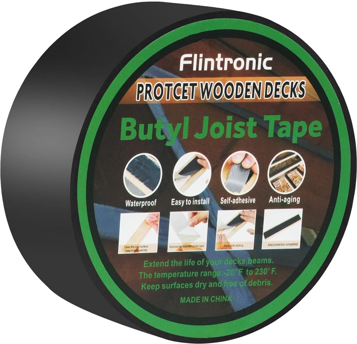 Waterdichte Zelfklevende Reparatietape voor Dak en Balken - 5cm x 15m Zwart