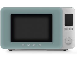 SMEG MOC02EGMEU Combi-Magnetron - Air Fry - Heteluchtoven & Grill - 27L - 2100W - Inverter Technologie - 25 Automatische Programma's - Soft Close - Collezione - Mat Emerald Green