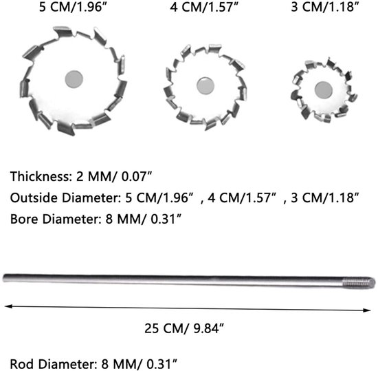 RVS Roerstaafzaag Tand Type met Ronde Plaat - Dispersie Disk - 25cm Roerstaaf - Propeller Roeren Blade - Blender - Mengaccessoire. — afbeelding 4