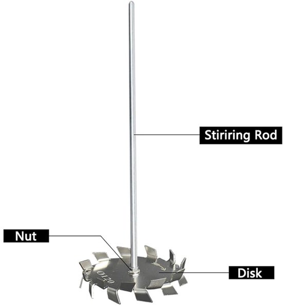 RVS Roerstaafzaag Tand Type met Ronde Plaat - Dispersie Disk - 25cm Roerstaaf - Propeller Roeren Blade - Blender - Mengaccessoire. — afbeelding 5