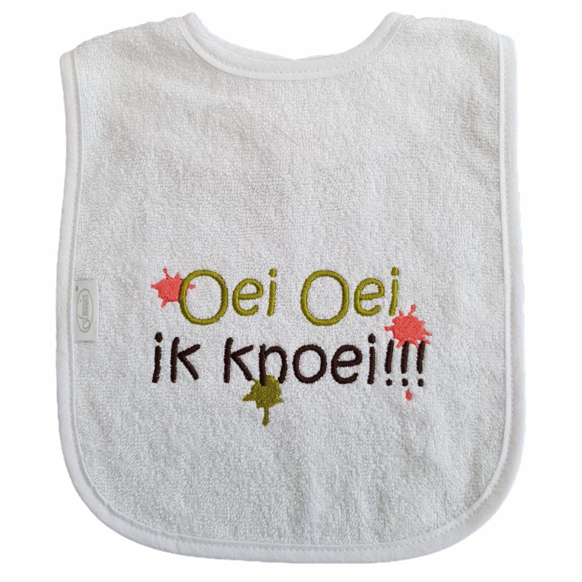 Witte slab met "Oei oei ik knoei"