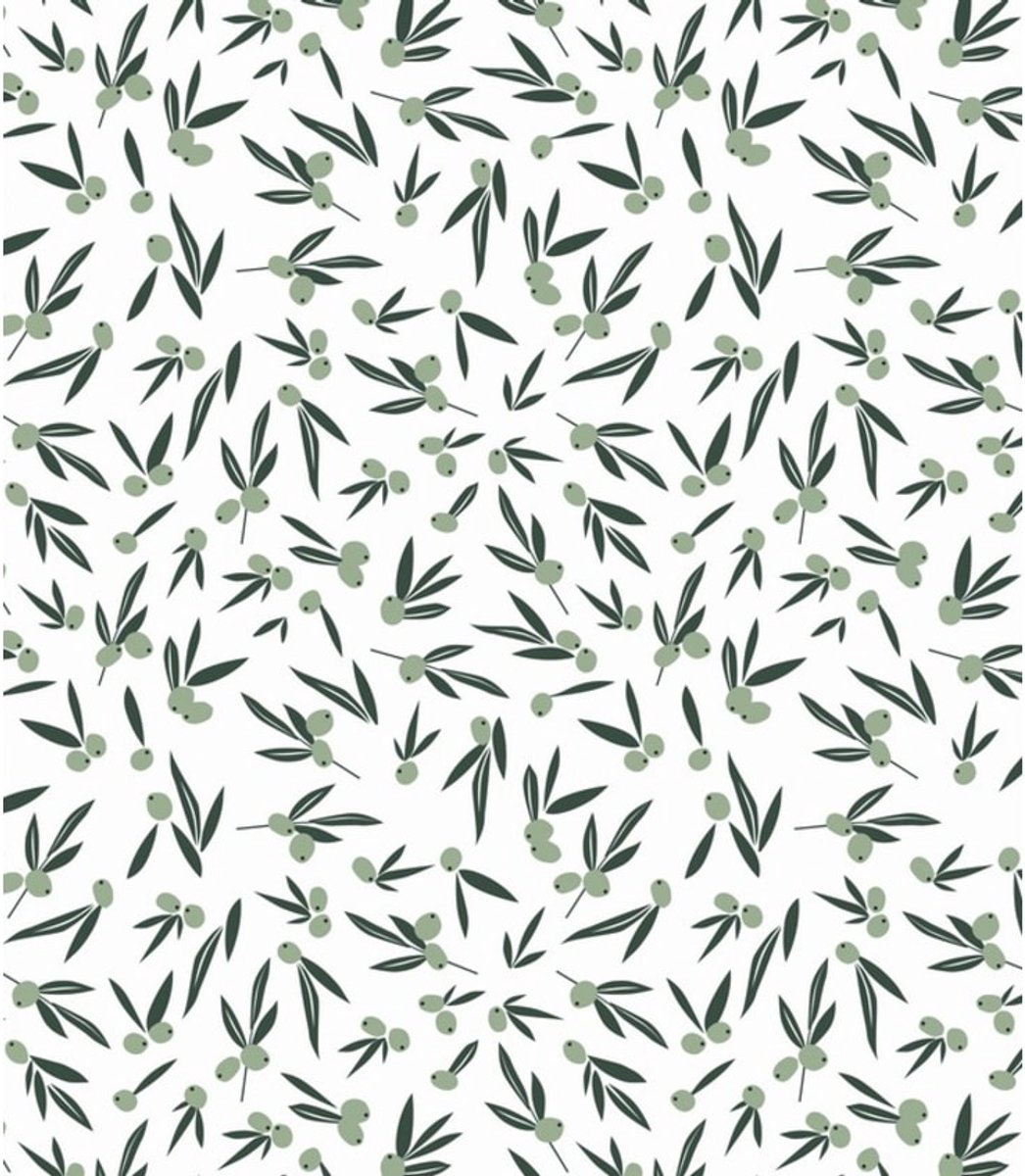 BINK Bedding Tafelkleed - Tafelzeil Olive Ecru - PVC 200 x 140 cm - afneembaar - feest - feestdecoratie - kinderfeestje - verjaardag - buiten eten