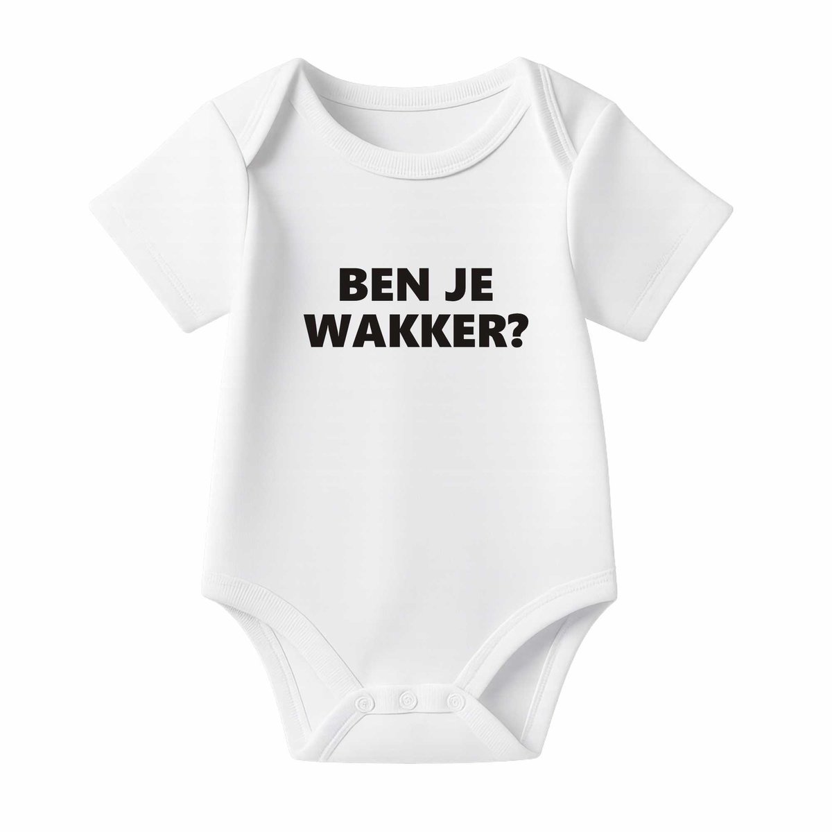 Romper Ben je wakker? - wit - korte mouw