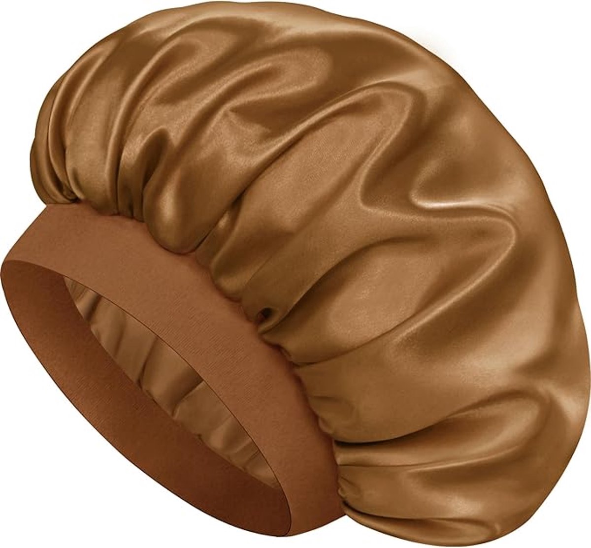 Satijnen bonnet - Slaapmuts - Haarbescherming - Haar beschermen tijdens slapen - Krullen beschermen - Haarkapje - Hair/sleeping cap - Curl protection - Goud - Jonyx