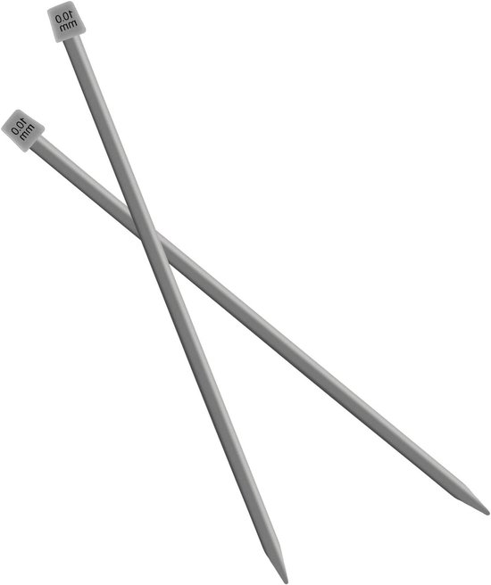 Gekleurde Rechte Breinaalden – Set Van 10 Paar (20 Stuks), 25 Cm Lang, Ultra Licht Aluminium, In Verschillende Maten