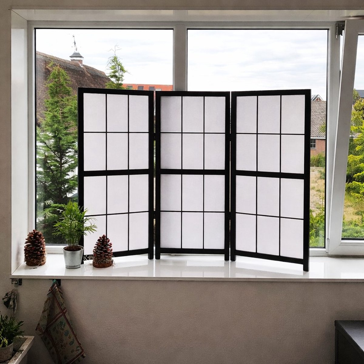 Japans Kamerscherm laag Zwart 90 cm | Shoji Raamscherm
