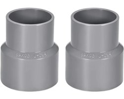 PVC DWV reducerende koppeling 40/50 mm - 2 stuks - Grijs - Waterleiding Bouwen