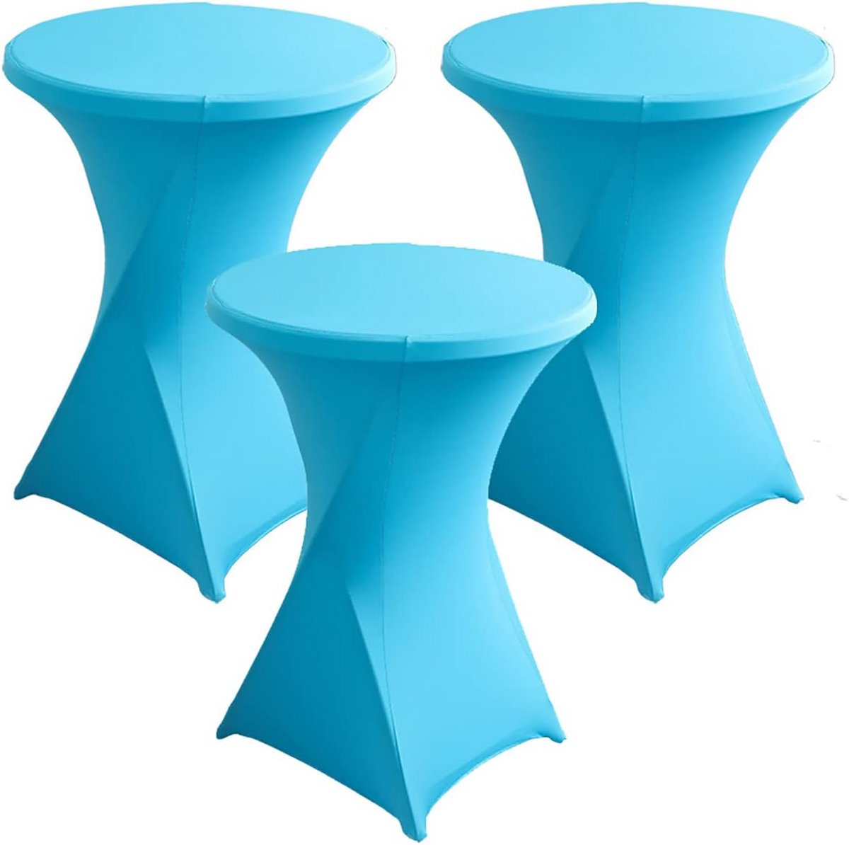 Set van 3 Elastische Bistro Tafelhoezen voor Bartafels - Geschikt voor Diameters 60-85 cm