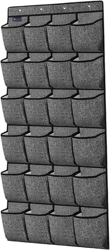 Meuble à Chaussures à Suspendre - Sac à Chaussures 24 Compartiments - Ranger des Chaussures pour femmes sur Porte - Grijs - Solution pour les Chaussures qui traînent - Meuble à Chaussures de Haute Qualité