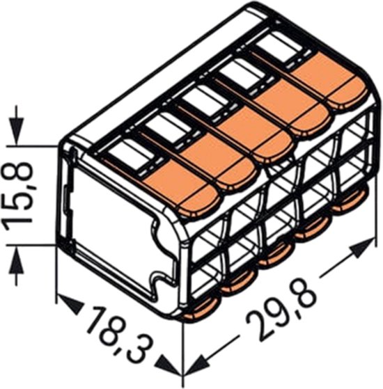 Innfeeltech SPL-42 Kabelconnector – 10 Stuks 2-in-4-uit Hendel Klemmen Voor Flexibele En Vaste Draden (250V, 32A)
