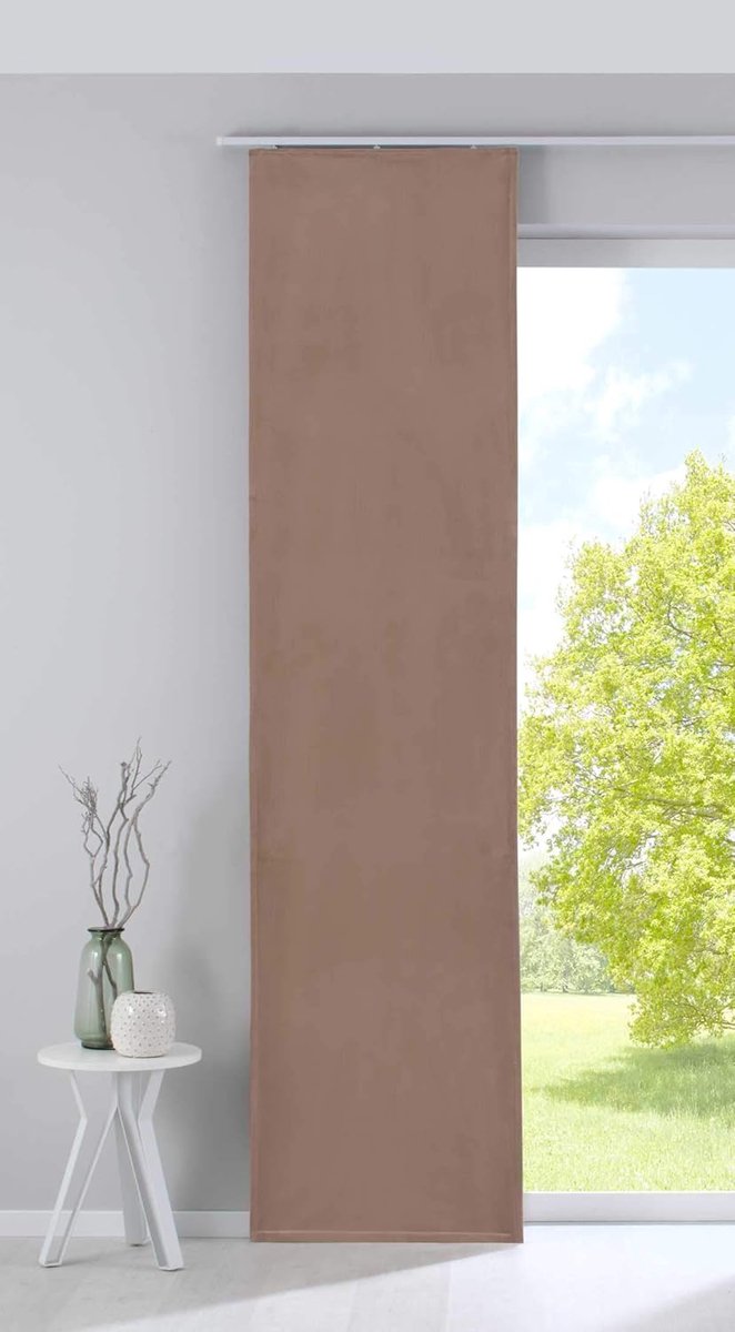Famanu Verduisteringsgordijn gordijn fluweel ondoorzichtig verzwaringsstang zandkleurig H x B 245 x 60 cm