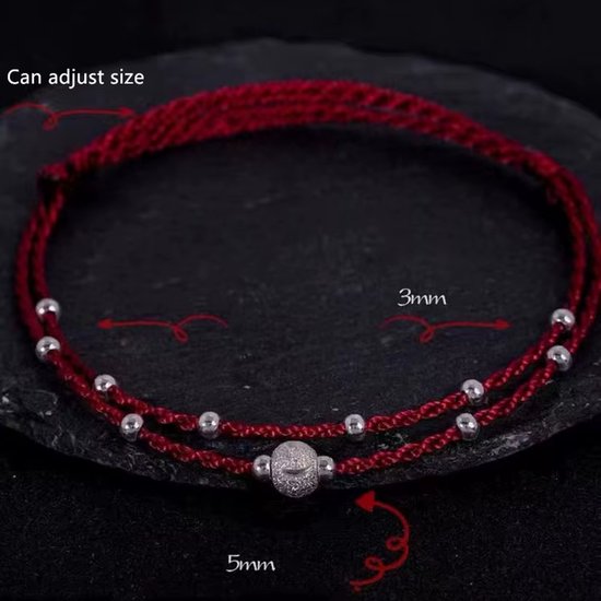 Enkelketting met Kralen voor Heren & Dames - Verstelbare Enkelband, Voetsieraad, Armband voor Voet, Lucky Cadeau, Persoonlijke Sieraden - Zwart van Aylin Vanila — afbeelding 2
