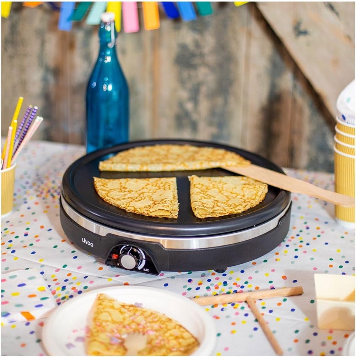 XXL Pannenkoekenmaker 38cm met Antiaanbaklaag 1350W