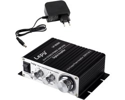 Compacte HiFi Stereo Versterker - 2x20 Watt - Zwart - Geschikt voor MP3, Telefoon en DAC