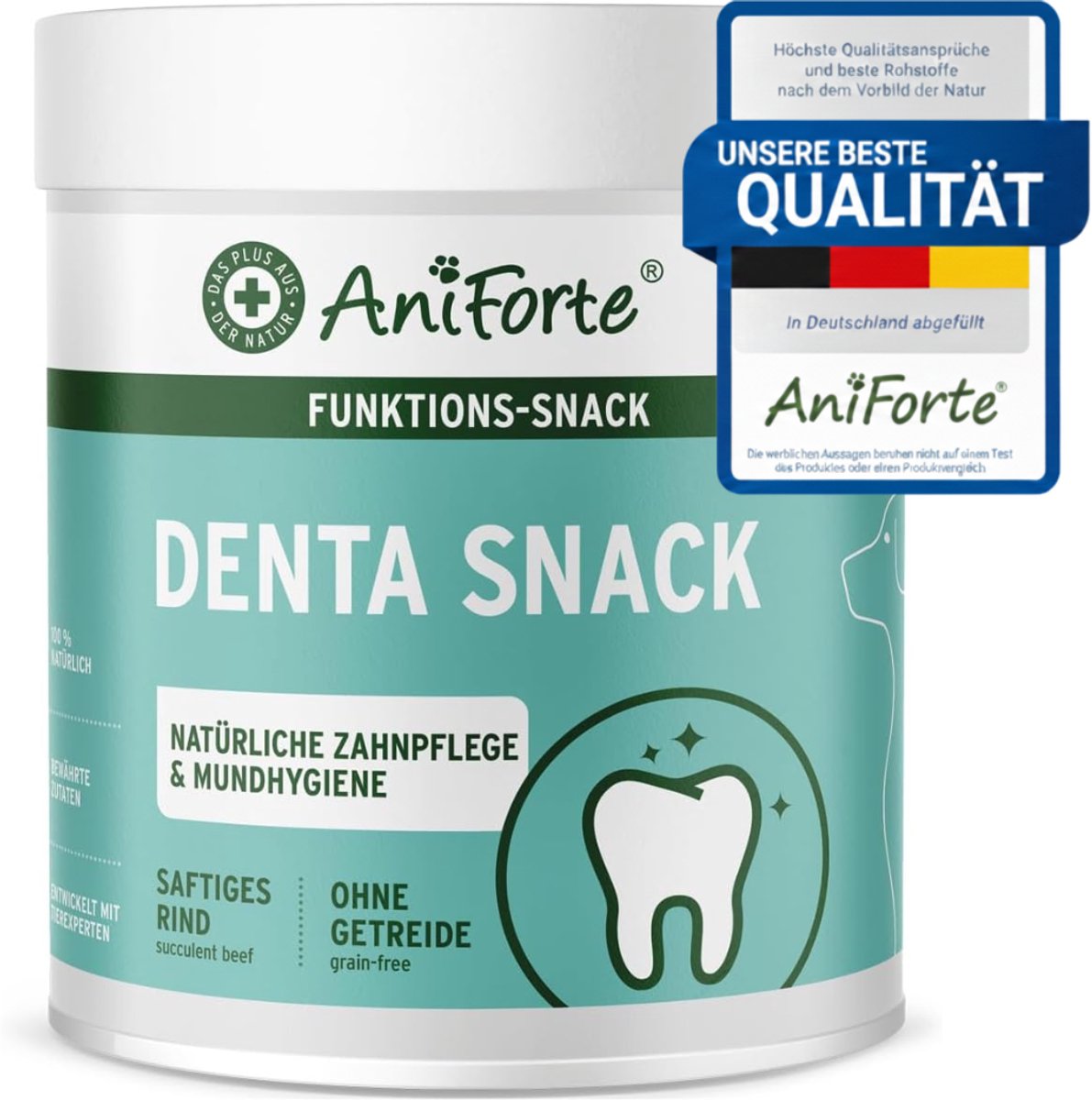 AniForte Denta-Snack Hond Graanvrije Gebitssnack met Rundpens & Pepermunt – 100% Natuurlijke Hondensnack – 300 g