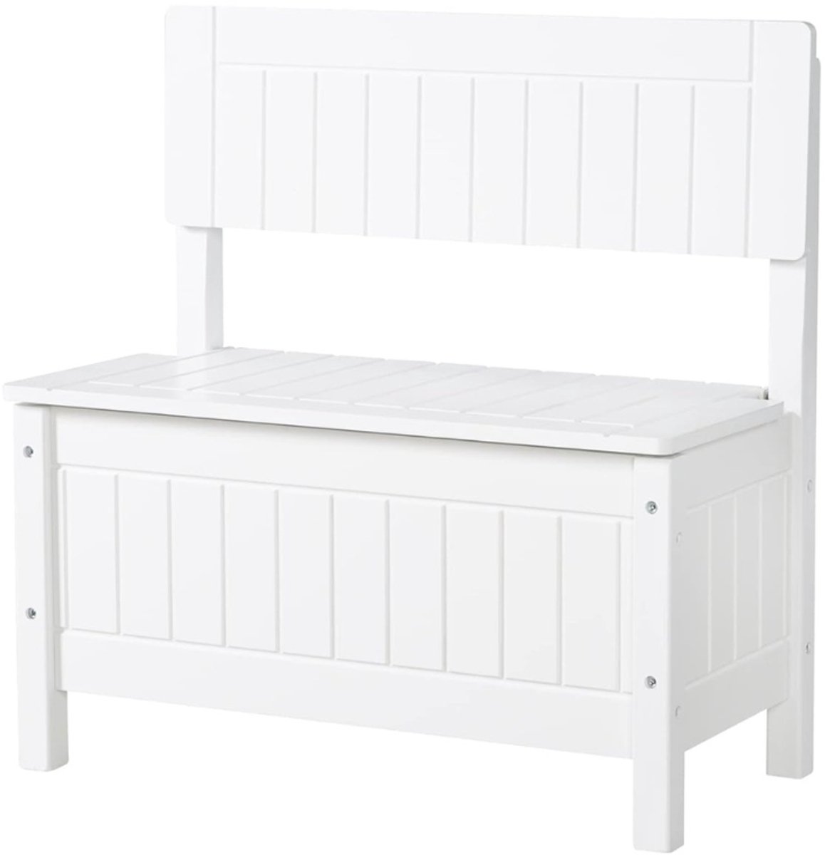 Aurixi® Speelgoedbank - Speelgoed Opbergbank - Kinderbankje Met Opbergruimte - Speelgoedbankje Kinderen – Speelgoedkist – Speelgoedbak – Opbergkisten – Wit - 29cm x 59cm x 57cm