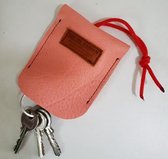 Toetie & Zo Handgemaakte Leren Sleutelmapje Roze, sleuteltasje, sleuteletui, sleutelhouder, leder, handgemaakt