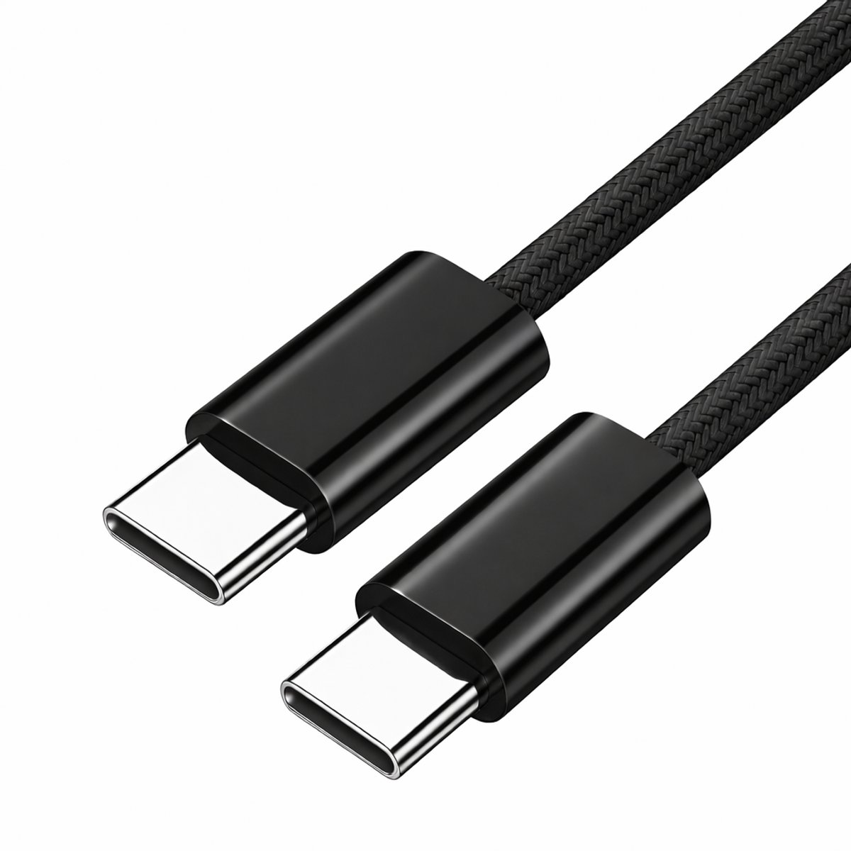 USB-C naar USB-C kabel - 1 meter - Oplaadkabel - Zwart - Gevlochten - Universeel - Charger - Cable - Lader - Snellader - Braided - Tablet