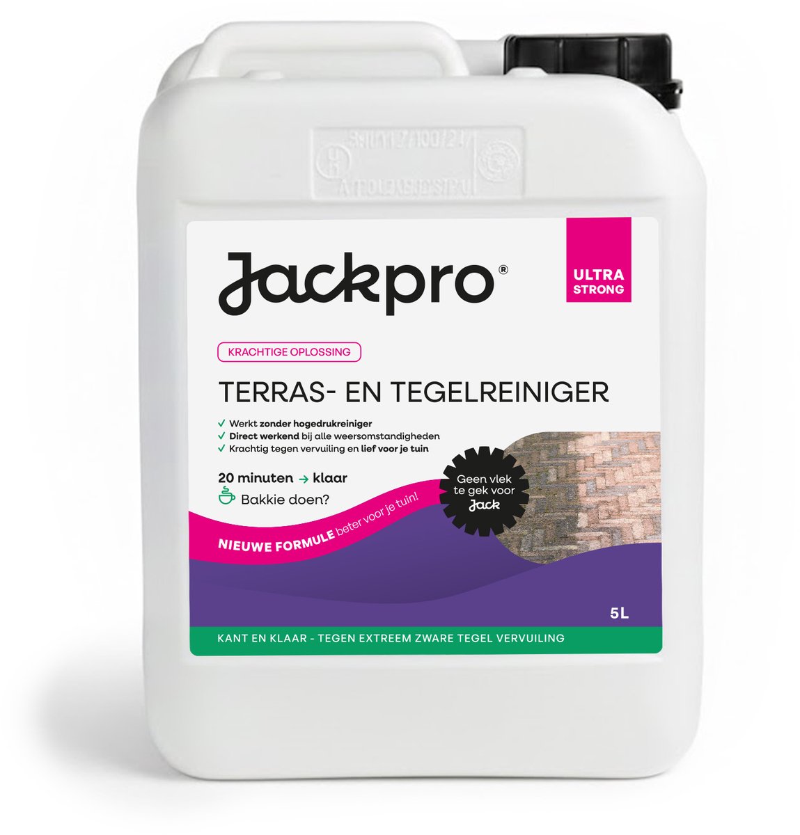 Jackpro Terras- en Tegelreiniger ULTRA STRONG - Tegen hardnekkige vervuiling - Kant en klaar - Zonder hogedrukreiniger - 5liter